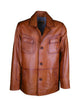 Lederjacke, Giorgio Capone, Lamm, Kragen flach, Cognac — Ansicht 1 in Cognac