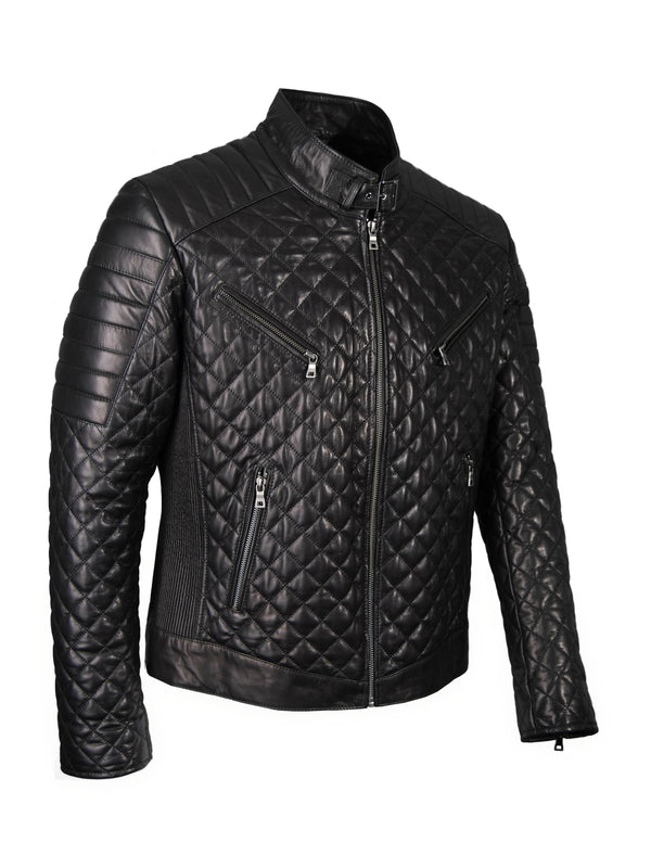 Lederjacke, Giorgio Capone, Lamm, schwarz — schwarz | Giorgio Capone Premium Lederjacke