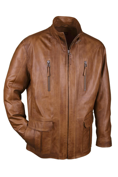 Lederjacke, Lamm, Classic Kastanie, einfach gefüttert