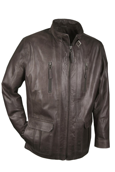 Lederjacke, Lamm, Classic-Anthrazit