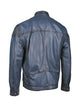 Lederjacke, Lamm, Blau, mit geschwärzten Kanten, Größe L (52) — Ansicht 2 in Blau