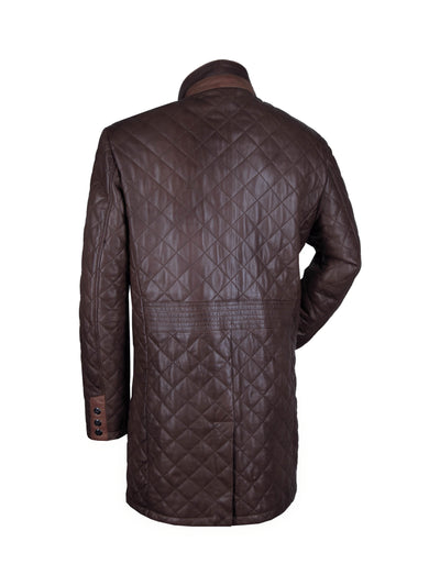 Ledermantel, Giorgio Capone, Lamm, braun - cognac Rückansicht — Giorgio Capone Premium Herrenmode