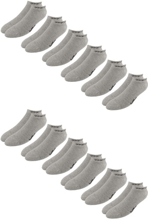 12er Pack Premium Sneaker Bambus-Socken, hellgrau.