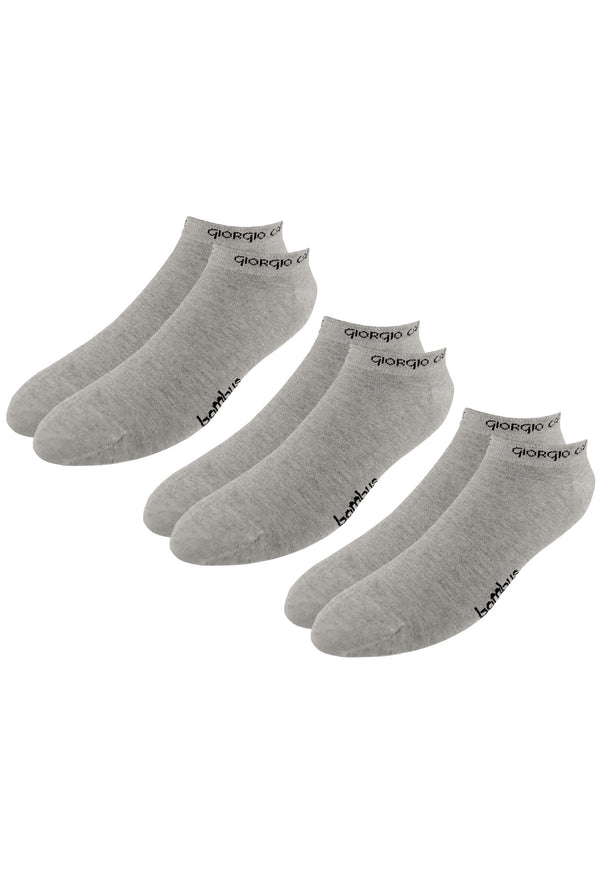 3er Pack Premium Sneaker Bambus-Socken, hellgrau.