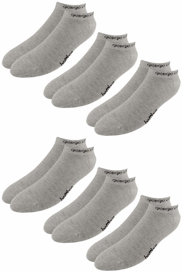 6er Pack Premium Sneaker Bambus-Socken, hellgrau.
