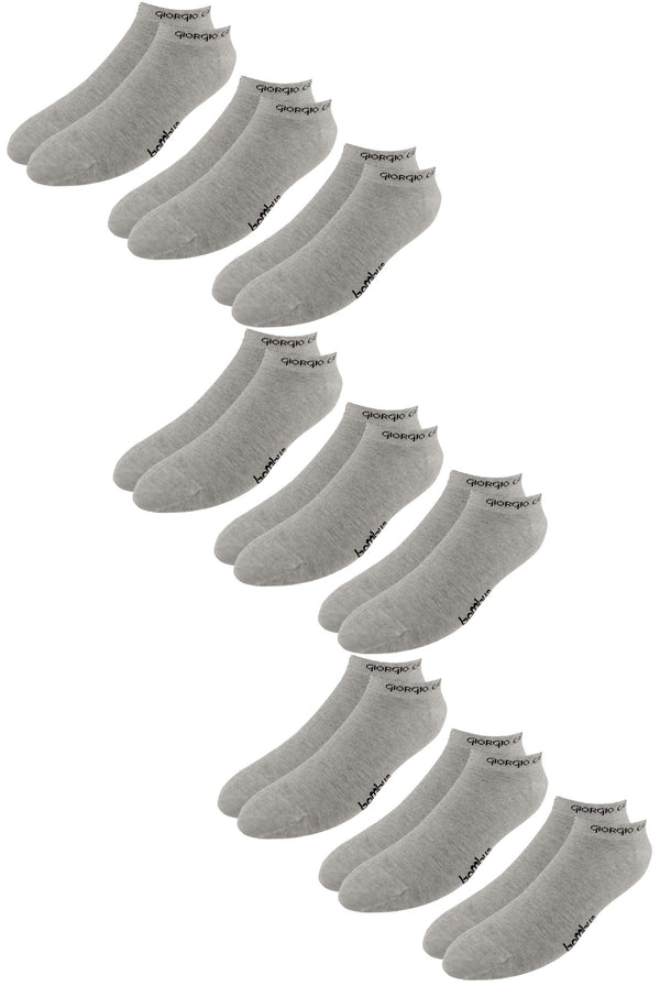 9er Pack Premium Sneaker Bambus-Socken, hellgrau.