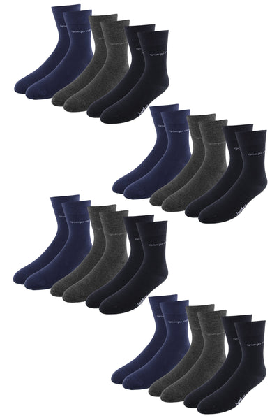 12er Pack Premium Bambus-Socken, anthrazit, dunkel-blau und schwarz