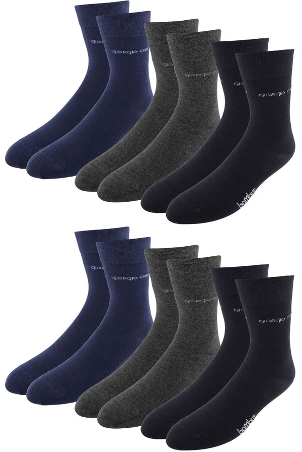 6er Pack Premium Bambus-Socken, anthrazit, dunkel-blau und schwarz